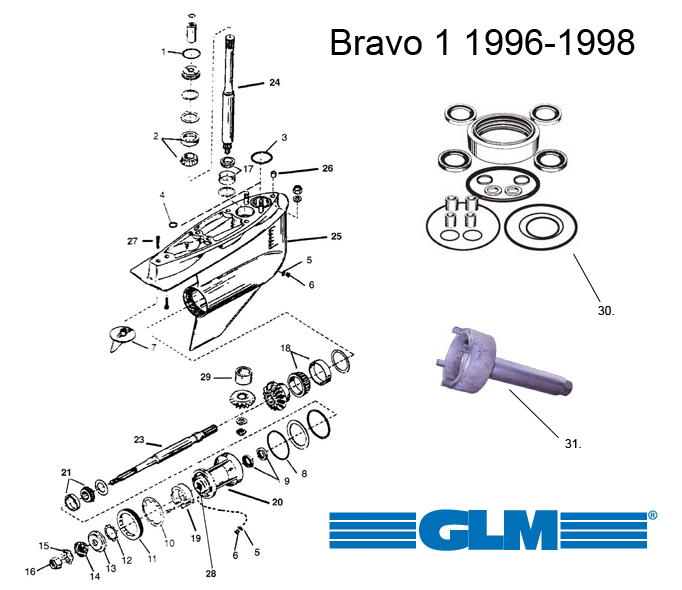 Reservdelar Underhus MerCruiser Bravo 1 (1996-1998), Marineparts ...